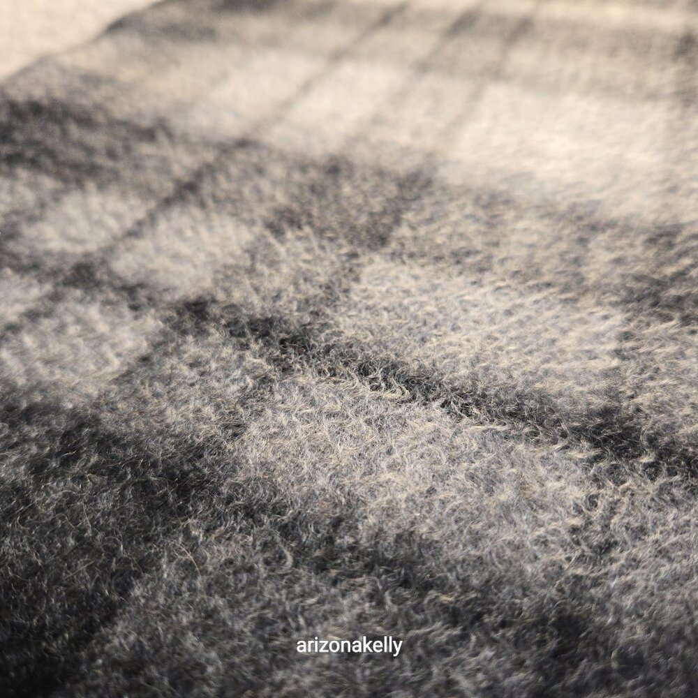 NWT House of Bruar Cashmere Plaid Scarf Grey & Black - Picture 8 of 14